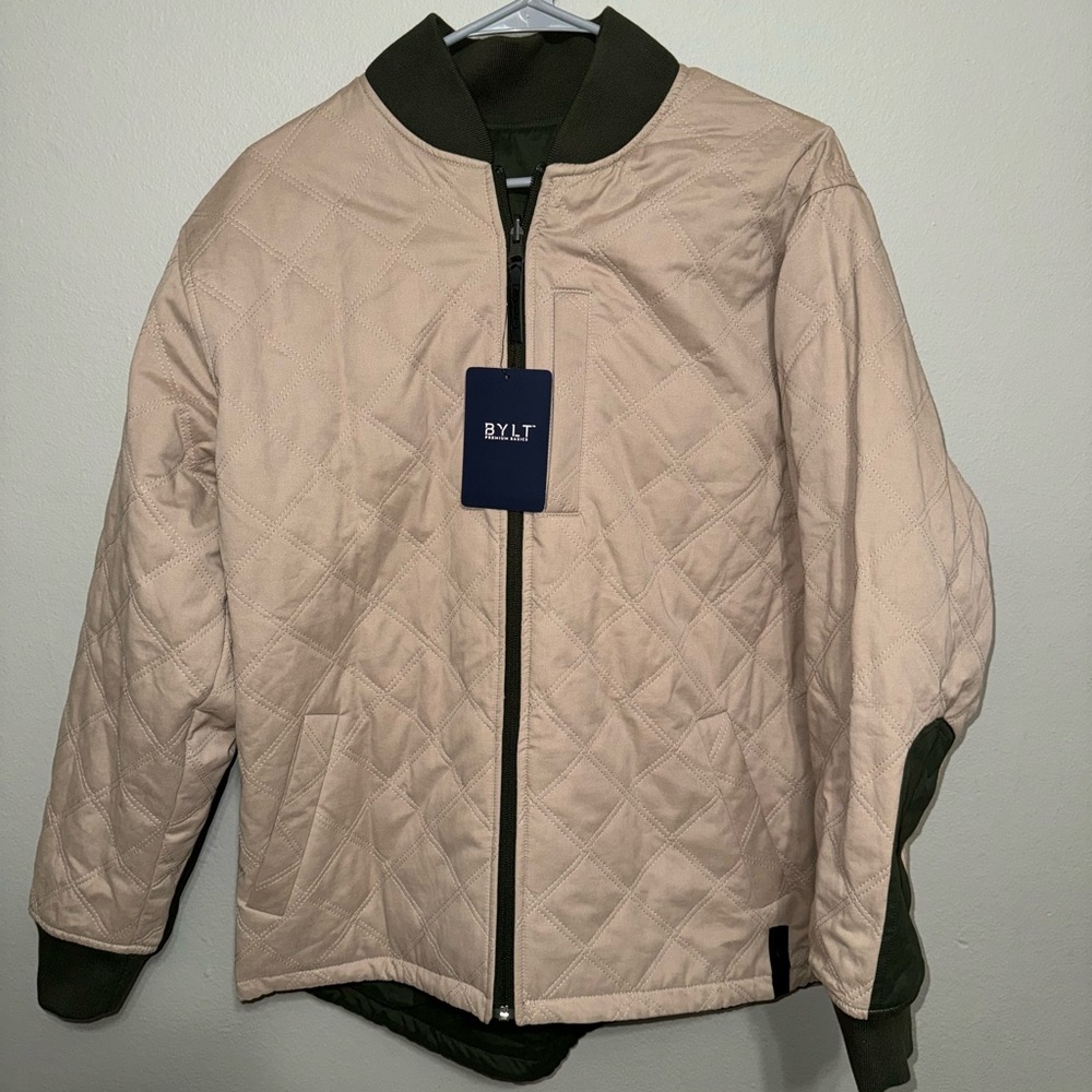 BYLT Basic Hi-Lo Reversible Bomber Jacket, Size Medium
